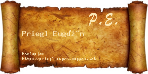 Priegl Eugén névjegykártya